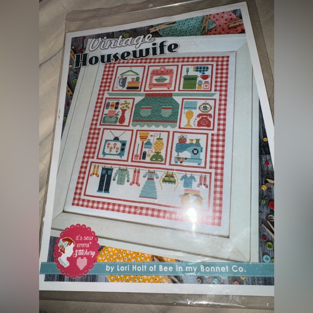 Vintage Housewife Cross Stitch Pattern